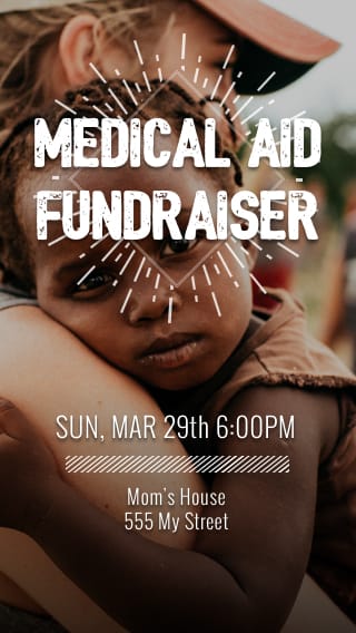 Text Message Invite Designs for Medical Aid Fundraiser