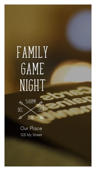 Text Message Invite Designs for Family Game Night