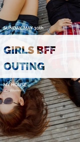 Text Message Invite Designs for Girls' BFF night