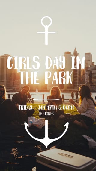 Text Message Invite Designs for Girls Day in the Park