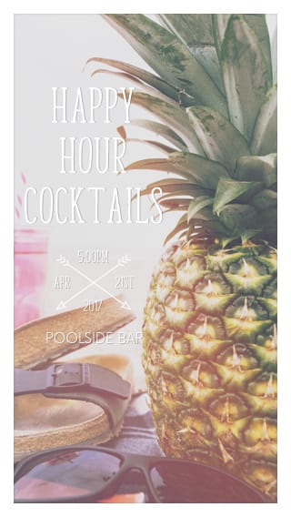 Text Message Invite Designs for Tropical Happy Hour