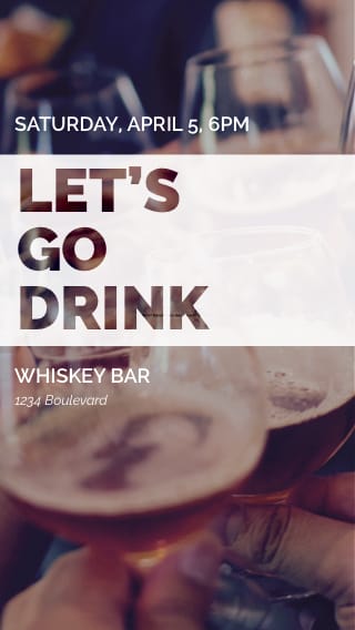 Text Message Invite Designs for Let's Go Drink