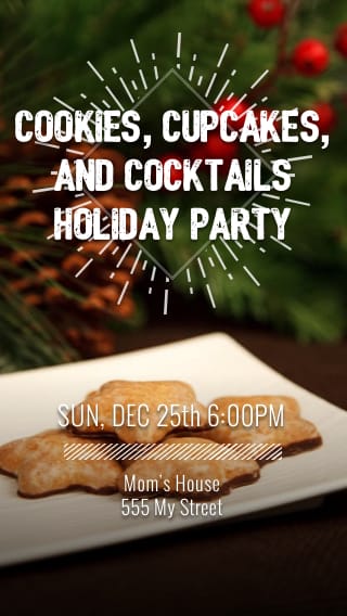 Text Message Invite Designs for Cookies and Cocktails Holiday Party