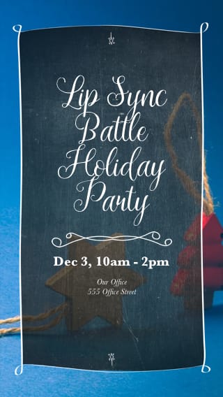 Text Message Invite Designs for Lip Sync Battle Holiday Party