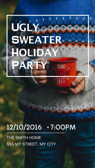 Text Message Invite Designs for Ugly Sweater Holiday Party