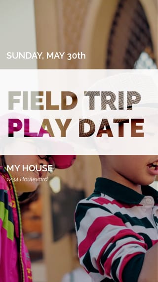 Text Message Invite Designs for Field Trip Play Date