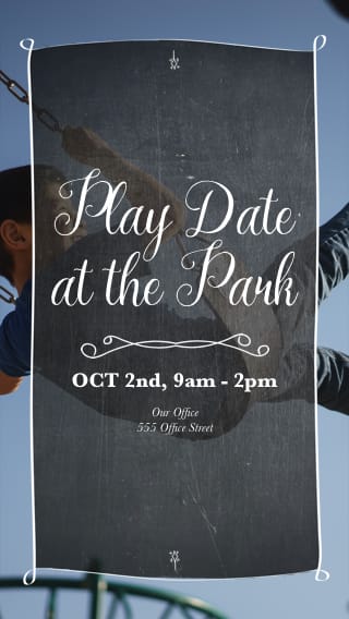Text Message Invite Designs for Play Date at the Park