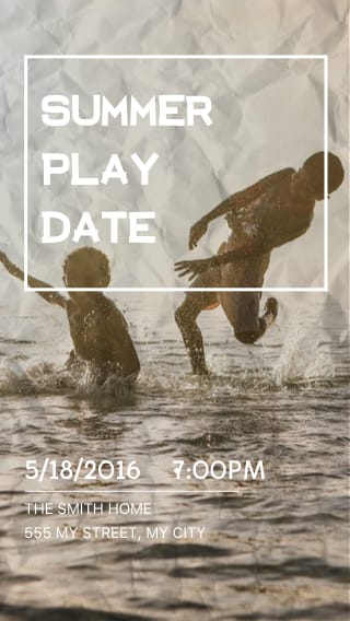 Text Message Invite Designs for Summer Play Date