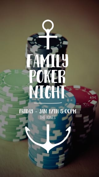 Text Message Invite Designs for Family Poker Night
