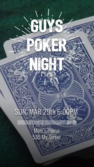 Text Message Invite Designs for Guys Poker Night