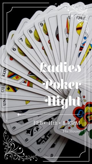 Text Message Invite Designs for Ladies Poker Night