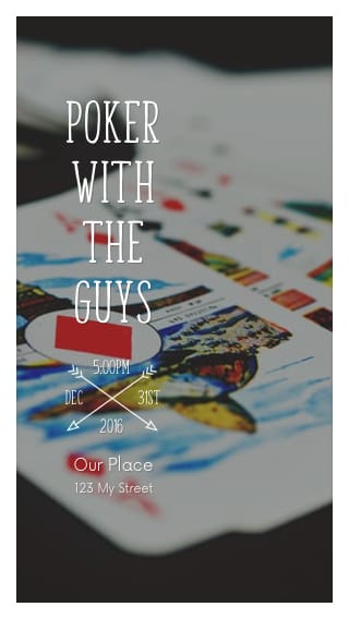 Text Message Invite Designs for Poker with the Guys