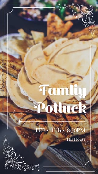 Text Message Invite Designs for Family Potluck