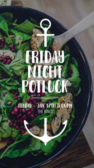 Text Message Invite Designs for Friday Night Potluck