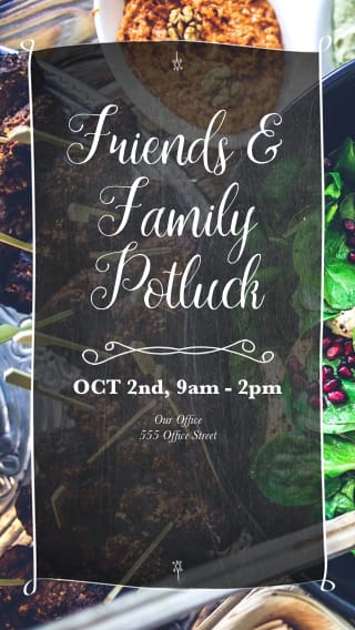Text Message Invite Designs for Friends and Family Potluck