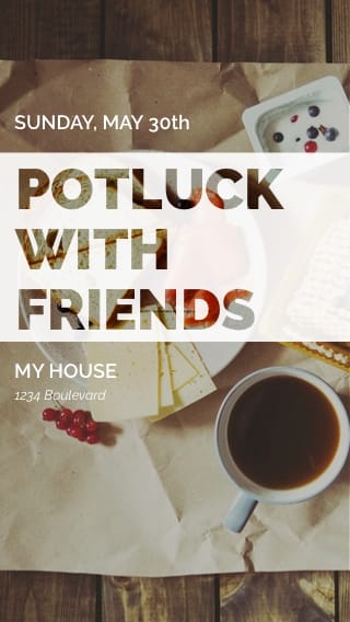 Text Message Invite Designs for Potluck with Friends