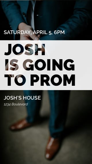 Text Message Invite Designs for Josh is going to Prom