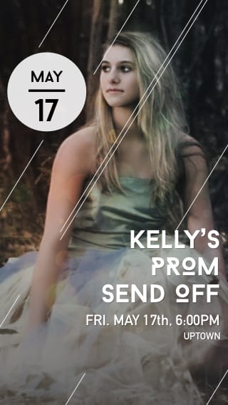 Text Message Invite Designs for Kelly Prom Send Off