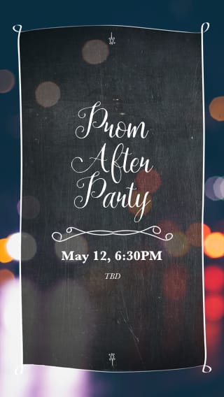 Text Message Invite Designs for Prom After Party