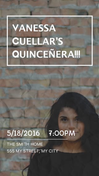 Text Message Invite Designs for Quinceañera Party