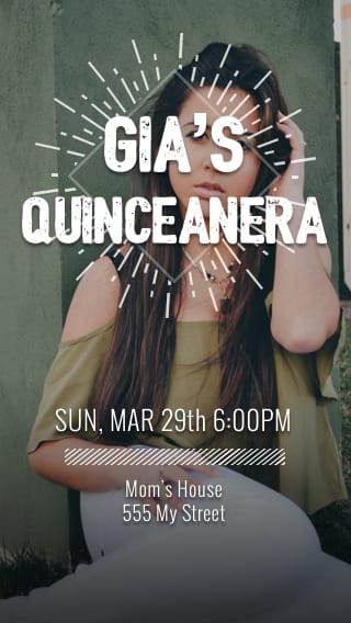 Text Message Invite Designs for The Big Quinceañera