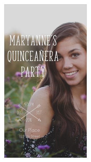 Text Message Invite Designs for Family Quinceañera