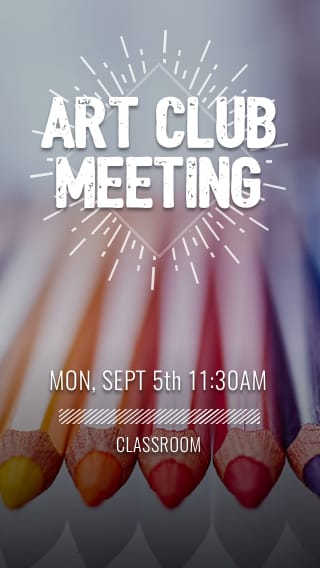 Text Message Invite Designs for Art Club Meeting