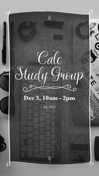 Text Message Invite Designs for Calc Study Group