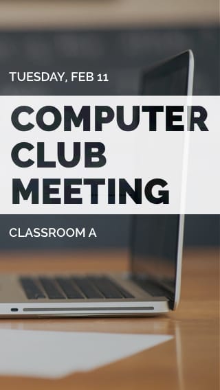 Text Message Invite Designs for Computer Club Meeting