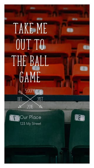 Text Message Invite Designs for Baseball Games