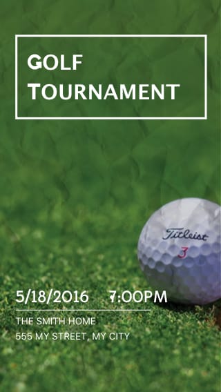 Text Message Invite Designs for Golf Tournaments