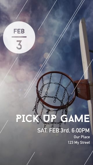 Text Message Invite Designs for Pick Up Basketball