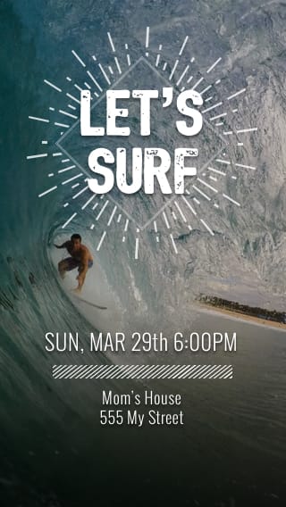 Text Message Invite Designs for Surfing