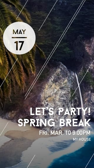 Text Message Invite Designs for Let's Party Spring Break