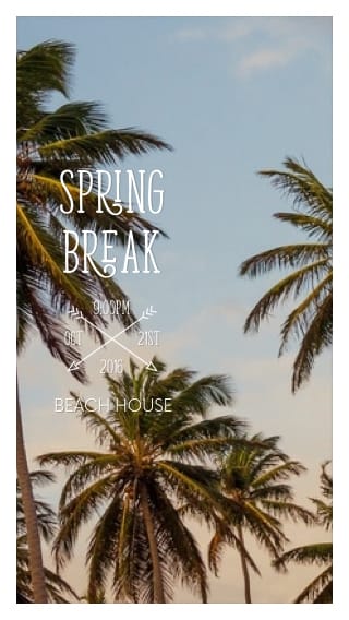 Text Message Invite Designs for Spring Break On the Beach