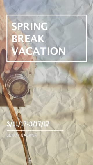 Text Message Invite Designs for Spring Break Vacation