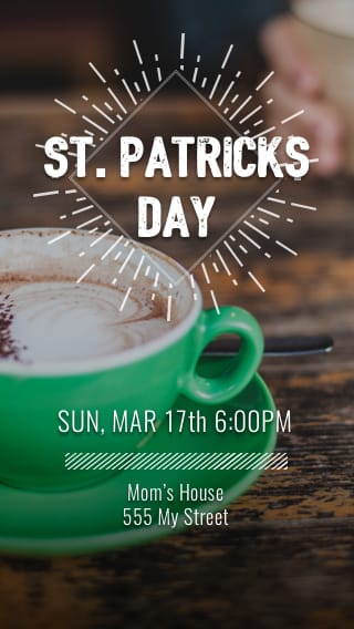 Text Message Invite Designs for St. Patrick's Day Irish Coffee Brunch