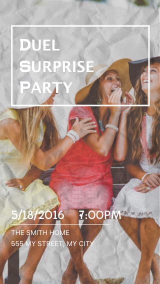Text Message Invite Designs for Dual Surprise Party