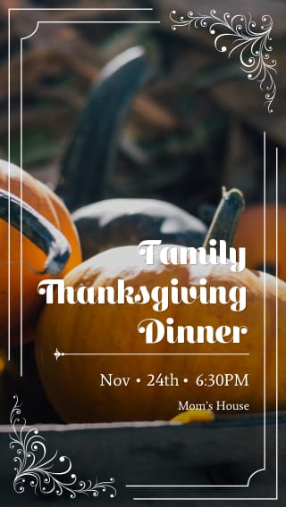 Text Message Invite Designs for Family Thanksgiving Dinner