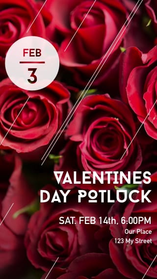 Text Message Invite Designs for Valentine's Day Potluck