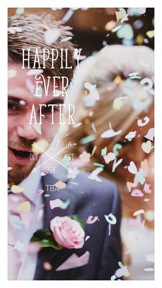 Text Message Invite Designs for Happily Ever After