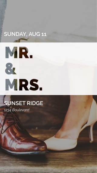 Text Message Invite Designs for Mr. and Mrs. Reception