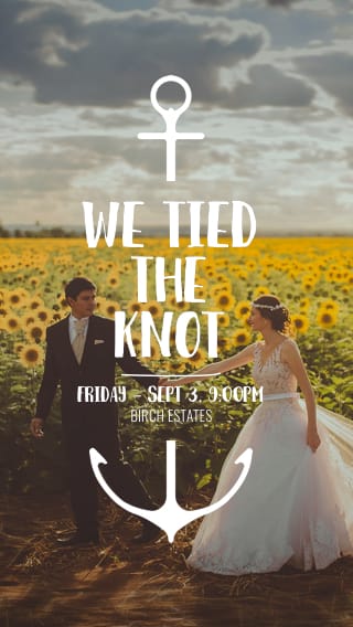 Text Message Invite Designs for We Tied the Knot
