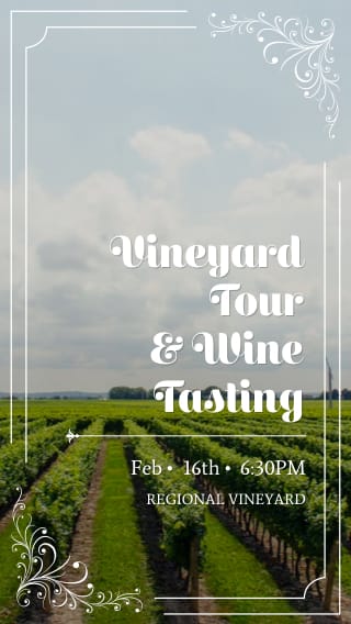Text Message Invite Designs for Vineyard Tour and Wine Tasting