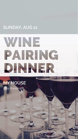 Text Message Invite Designs for Wine Pairing Dinner